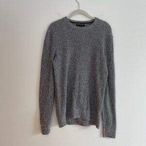 Banana Republic Factory Marled Sweater Gray Chunky Minimalist Office Neutral M